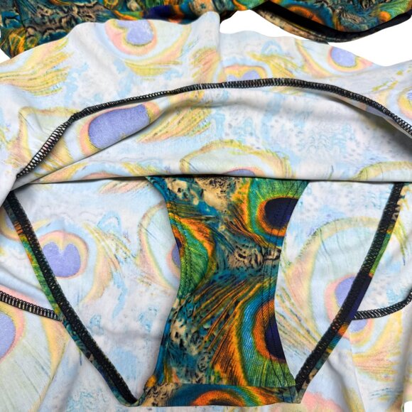 Bikini Bay Peacock 2-Piece Swimsuit – 34E Wired Top + Size 8 Skirted Bottom –NWT - Picture 5 of 10
